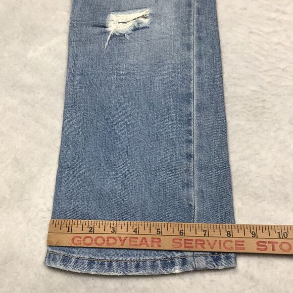 Y2K HOLLISTER Jean Women 9 (32x26) Lo Rise Boot Crop Light Wash Distressed - Picture 11 of 16
